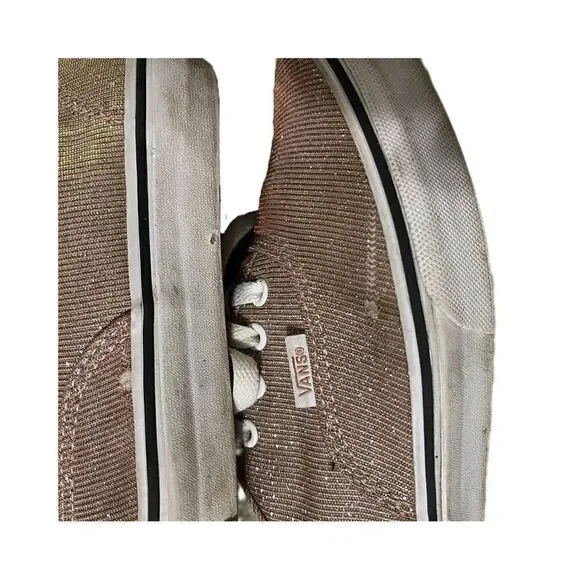 Vans 6 youth gold sparkly sneakers skateboard GUC - Picture 10 of 11